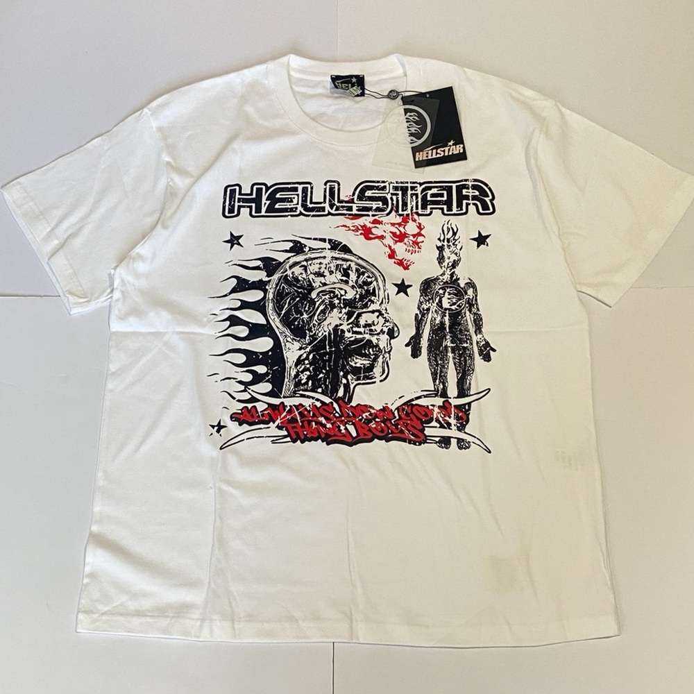 Hellstar Skull White T-Shirt Fits A Size Large